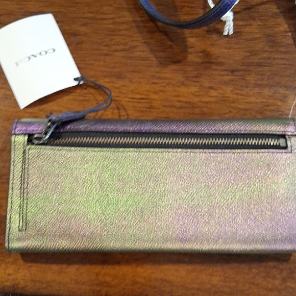 Coach Iridescent Purple and Blue Crossbody Bag, Wallet, Charm, And Dust Bag - Picture 12 of 14